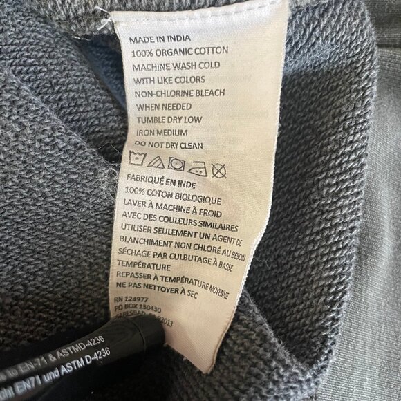 Prana Pullover Sweatshirt Mens Size 2XL Gray Green Inner Pocket Heavy Crewneck - Picture 5 of 7